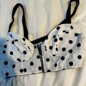 White and black bustier from Pink by Victoria secrets